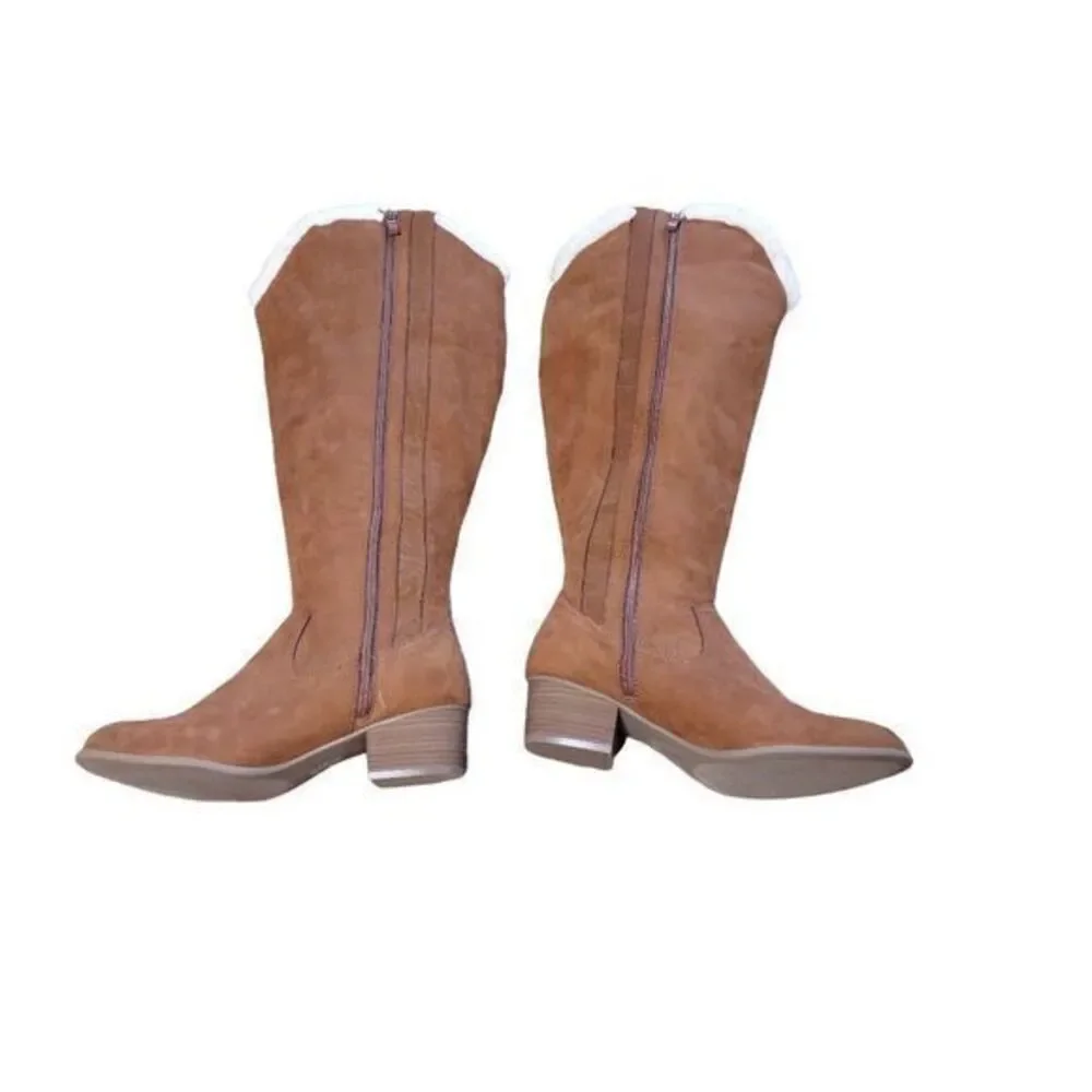 Torrid Faux Suede Shearling Top Knee High Boots Size‎ 10.5W